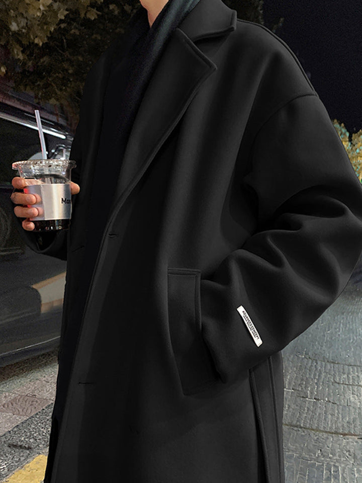Men's Winter British Style Mid-Long Wool Coat