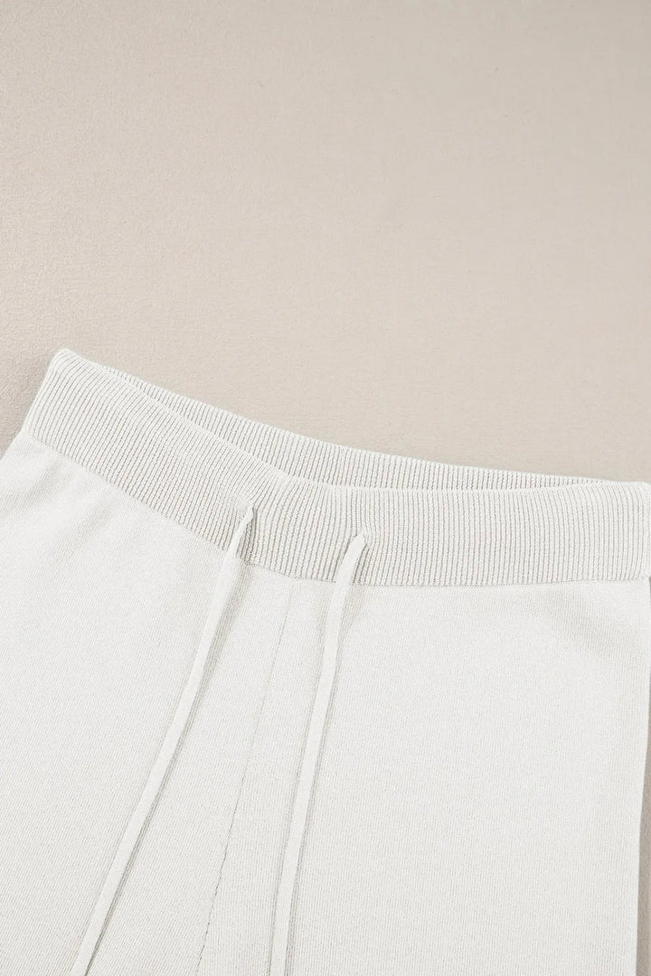 Contrast Trim Round Neck Top and Pants Set