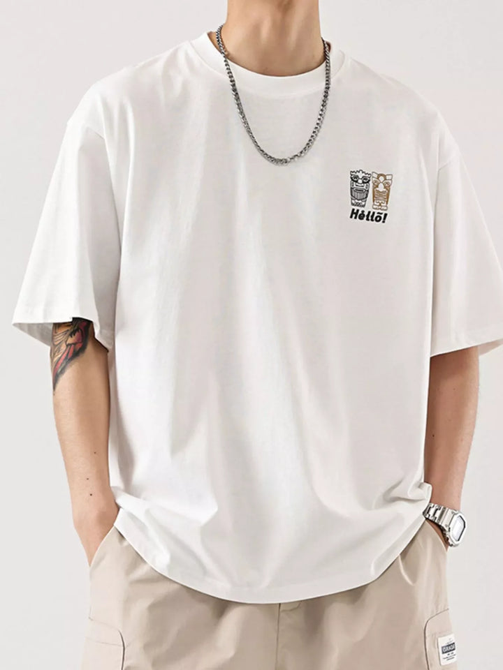 Men's Plus Size Graphic Round Neck Half Sleeve T-Shirt