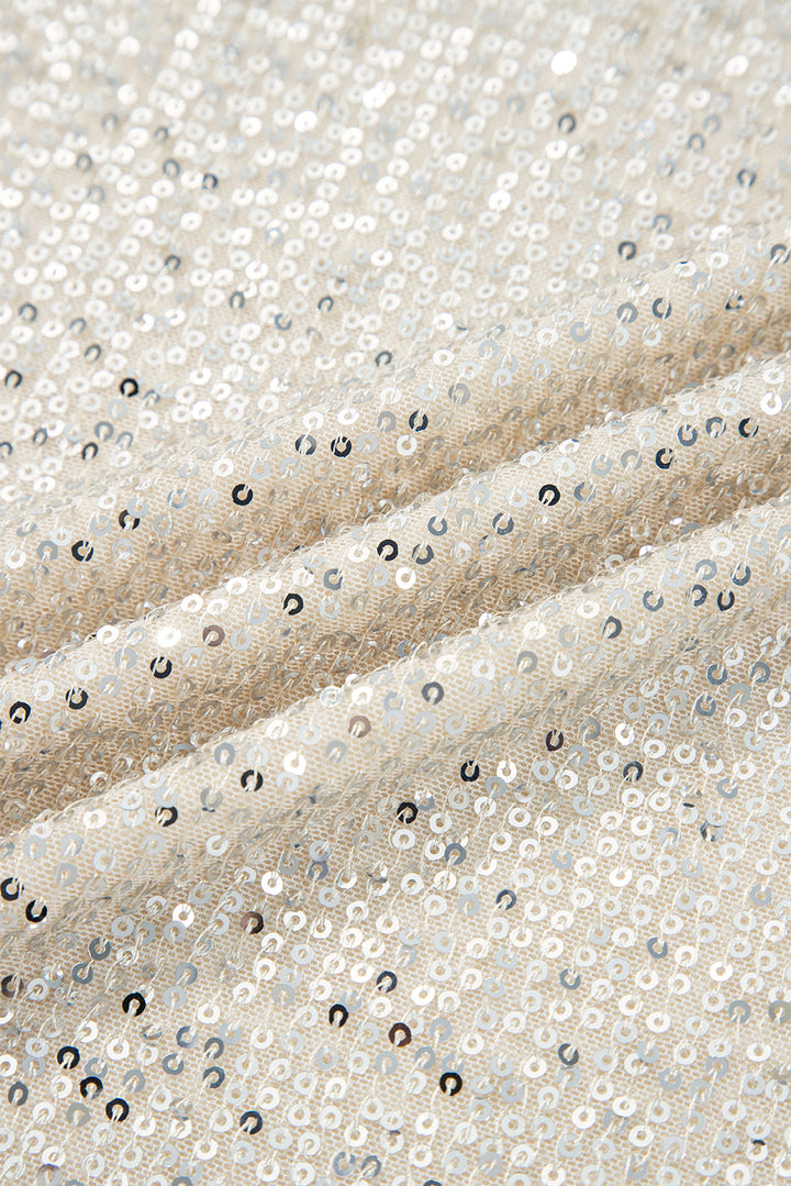 Jet Stream Sequin Hooded Long Sleeve Top