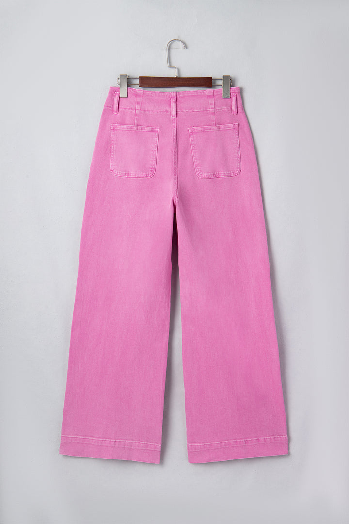 Bonbon 2-Button High Waist Flared Bottom Jeans