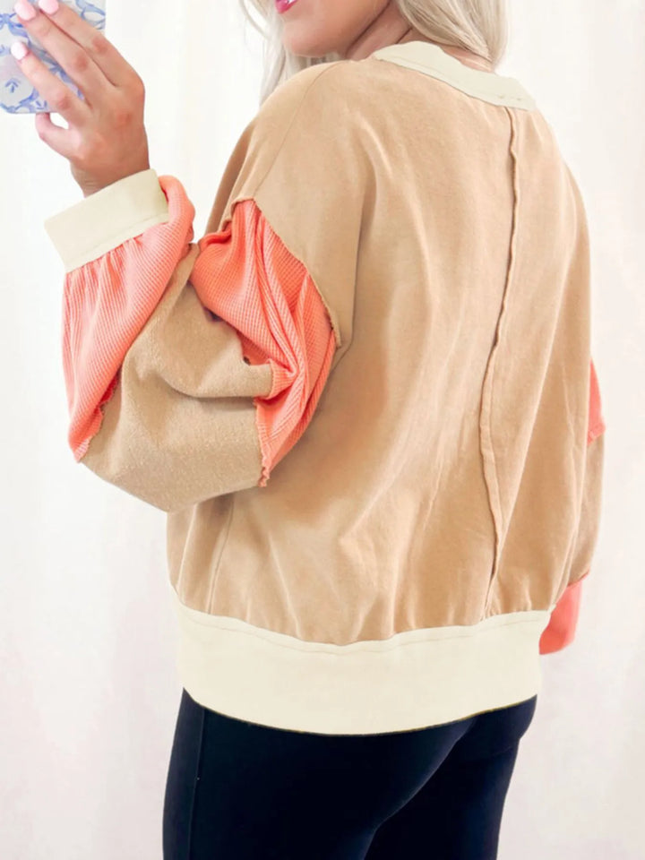 Color Block Long Sleeve Sweatshirt