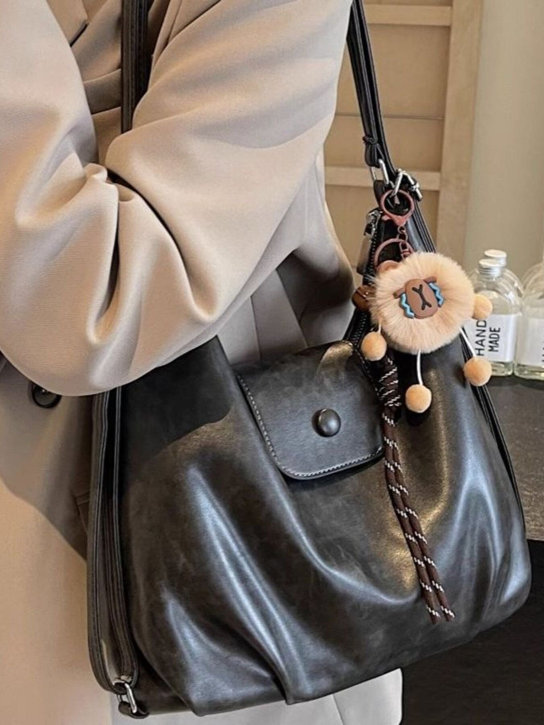 Vintage Style Leather Shoulder Bag