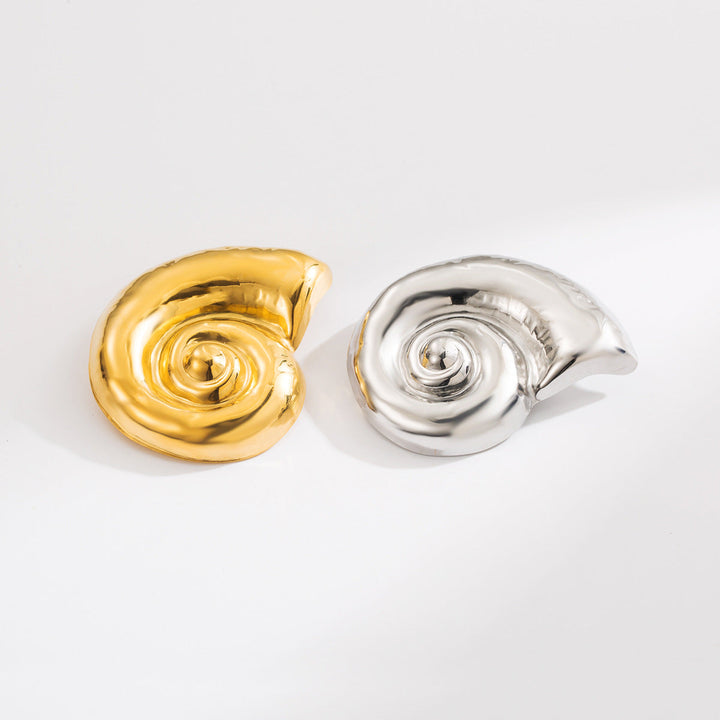 Conch-shaped Stainless Steel Brooch For Women