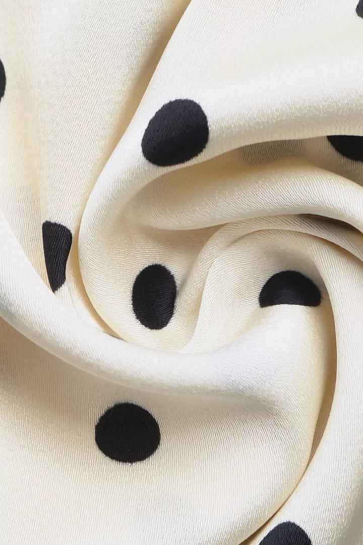 Polka Dot Tie-Front Cutout Maxi Dress