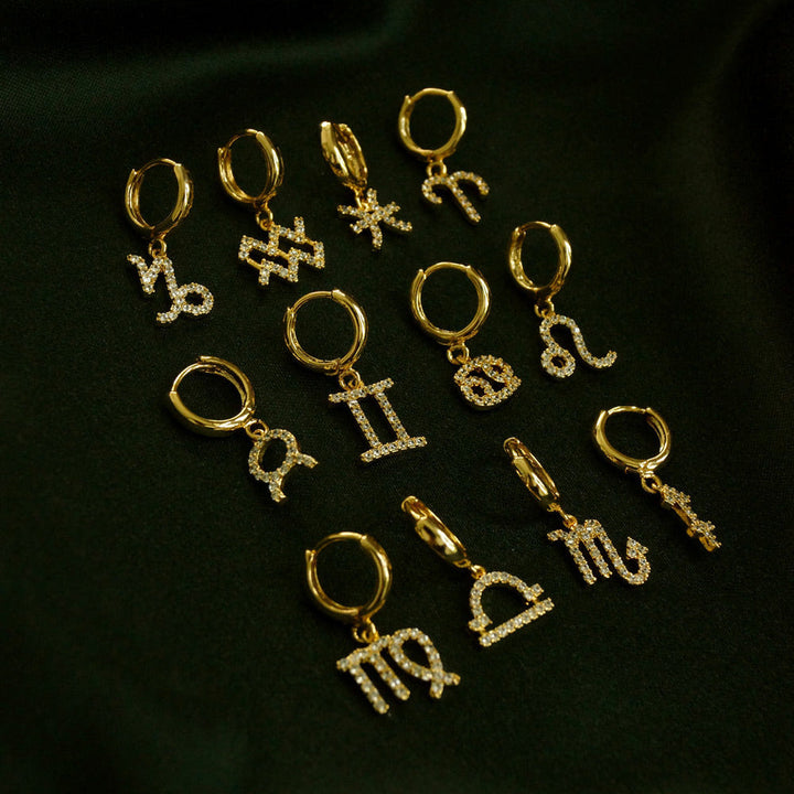 Zodiac Micro Paved Zircon Earrings