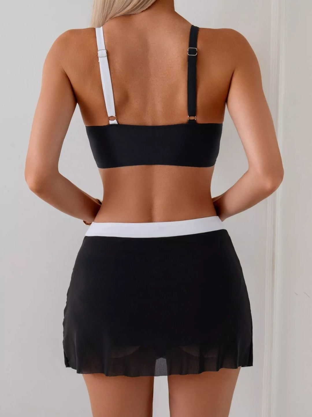 Two Tone Cami and Skort Swim Set