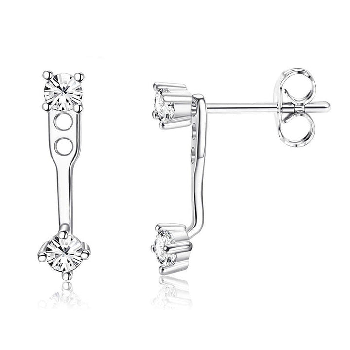 Womens Brass Earrings Set With Silver Needles And Real Gold Plating