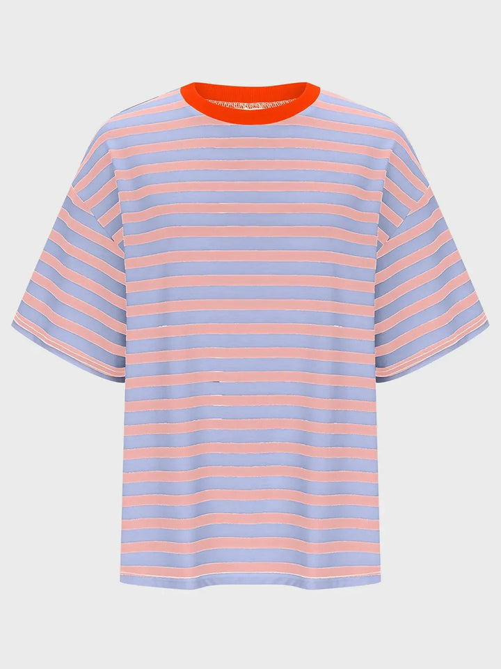 Striped Round Neck Half Sleeve T-Shirt