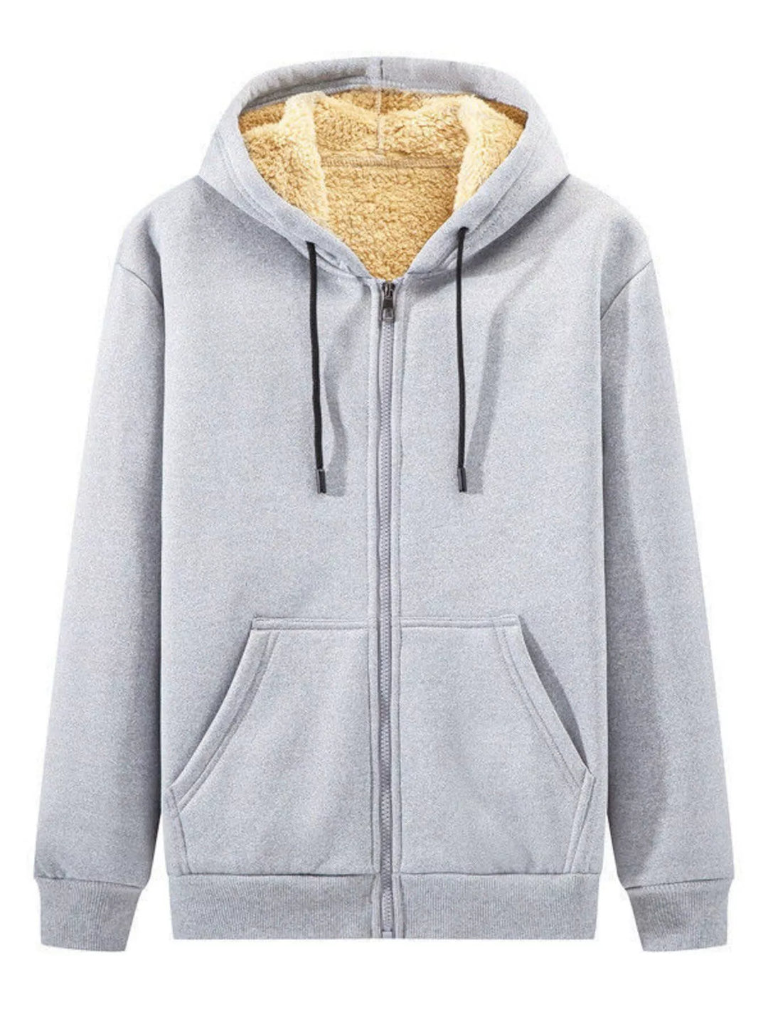 Men's Plus Size Sherpa Lined Zip Up Hoodie