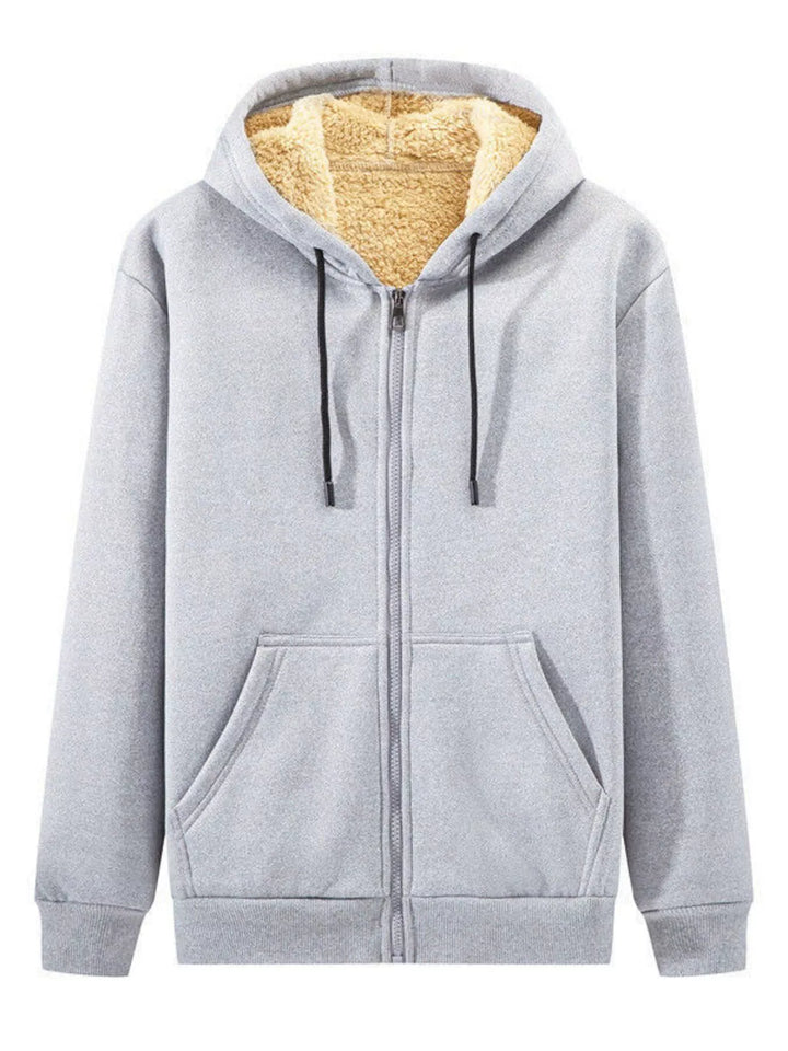 Men's Plus Size Sherpa Lined Zip Up Hoodie