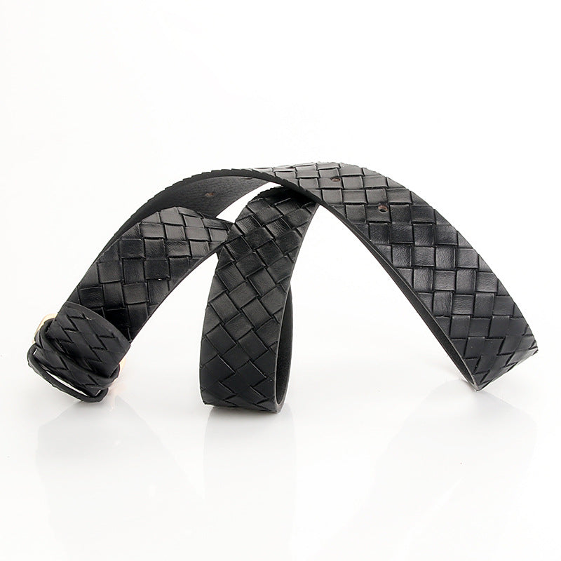 Women's Alloy Pin Buckle Belt Trendy Wild Belt Personality Imitation Weaving