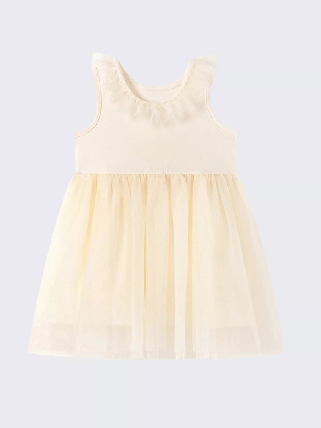 Children's Ruffled Collar Tulle Dress