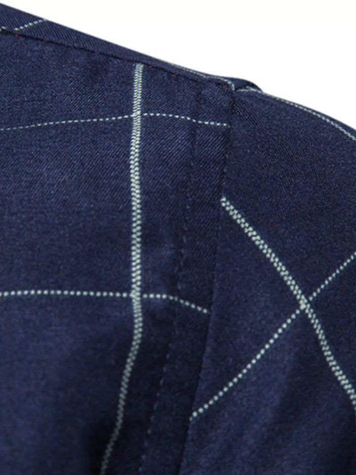 Men's Plus Size Classic Plaid Button-Down Shirt