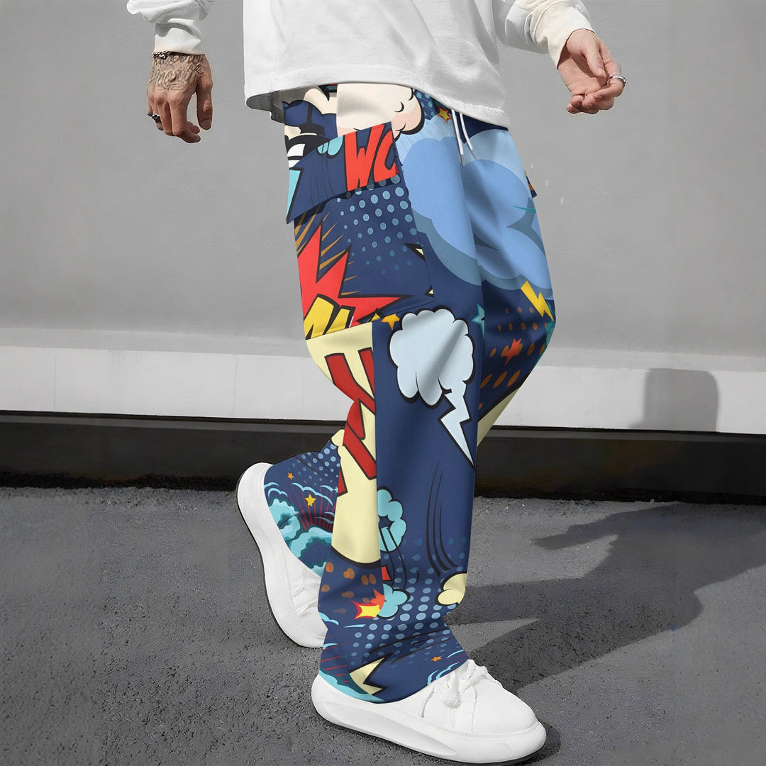 Pink Camo Cargo Pants Printed Design Trendy Casual Loose-Fit Versatile And Breathable Trousers