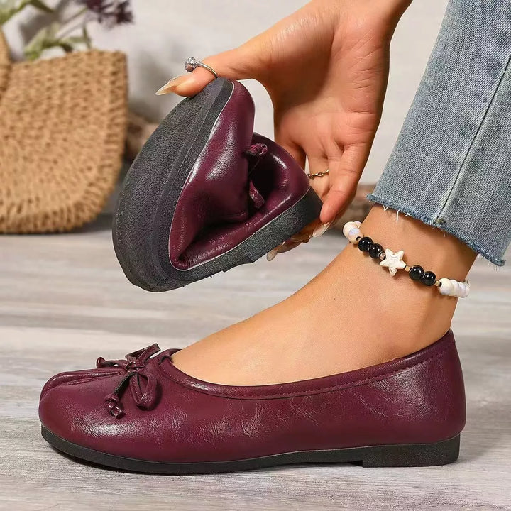 Bow Decor Split Toe Slip-Ons