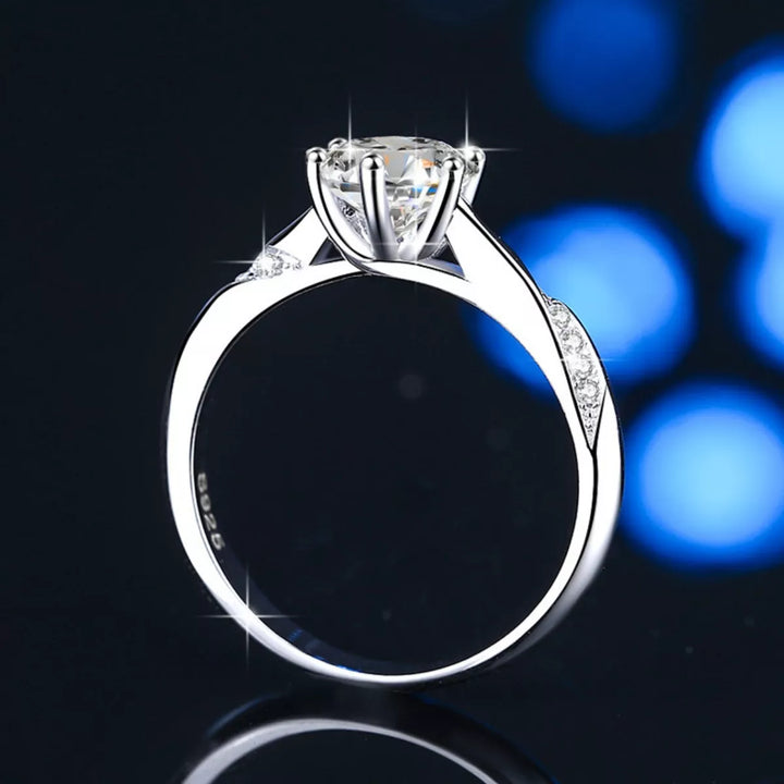 1 Carat Moissanite 925 Sterling Silver Ring