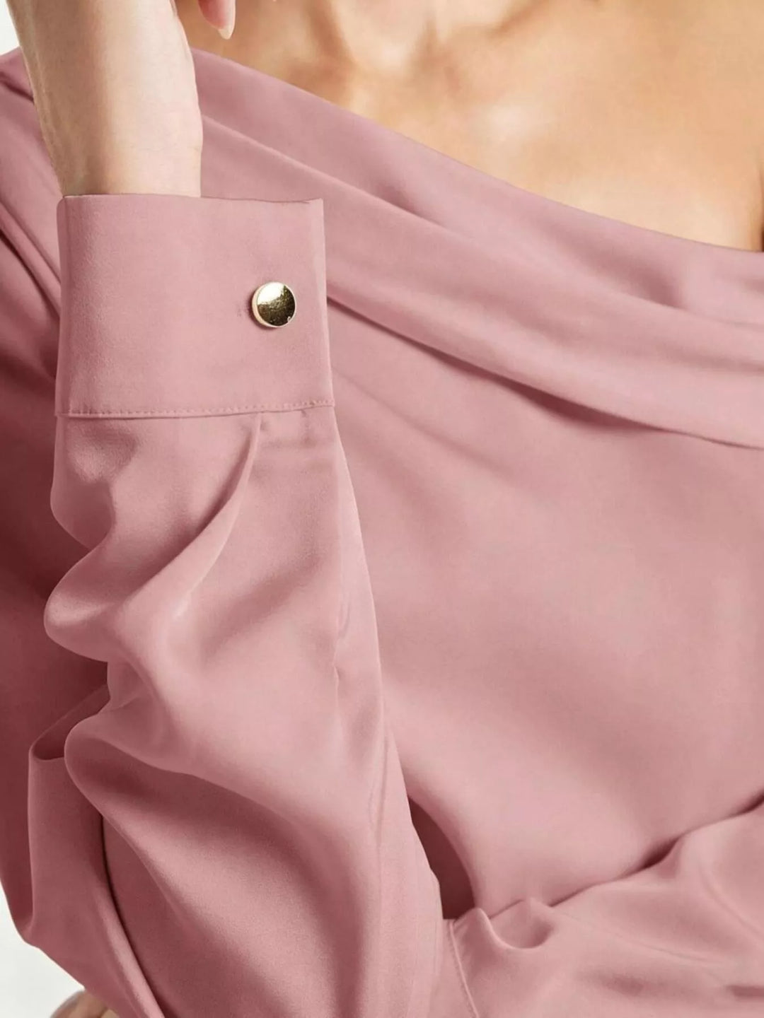One-Shoulder Satin Blouse