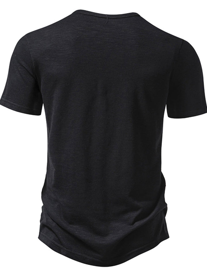 Men's Casual Button Detail T-Shirt