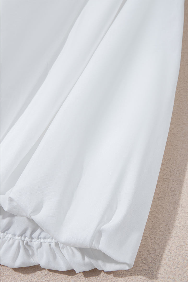 White Bubble Mini Skirt with Pockets