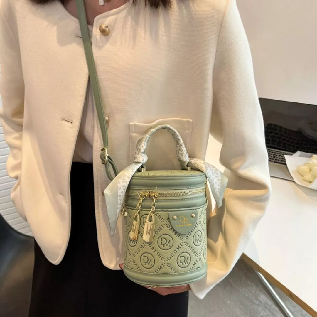 Letter Adjustable Strap Bucket Bag