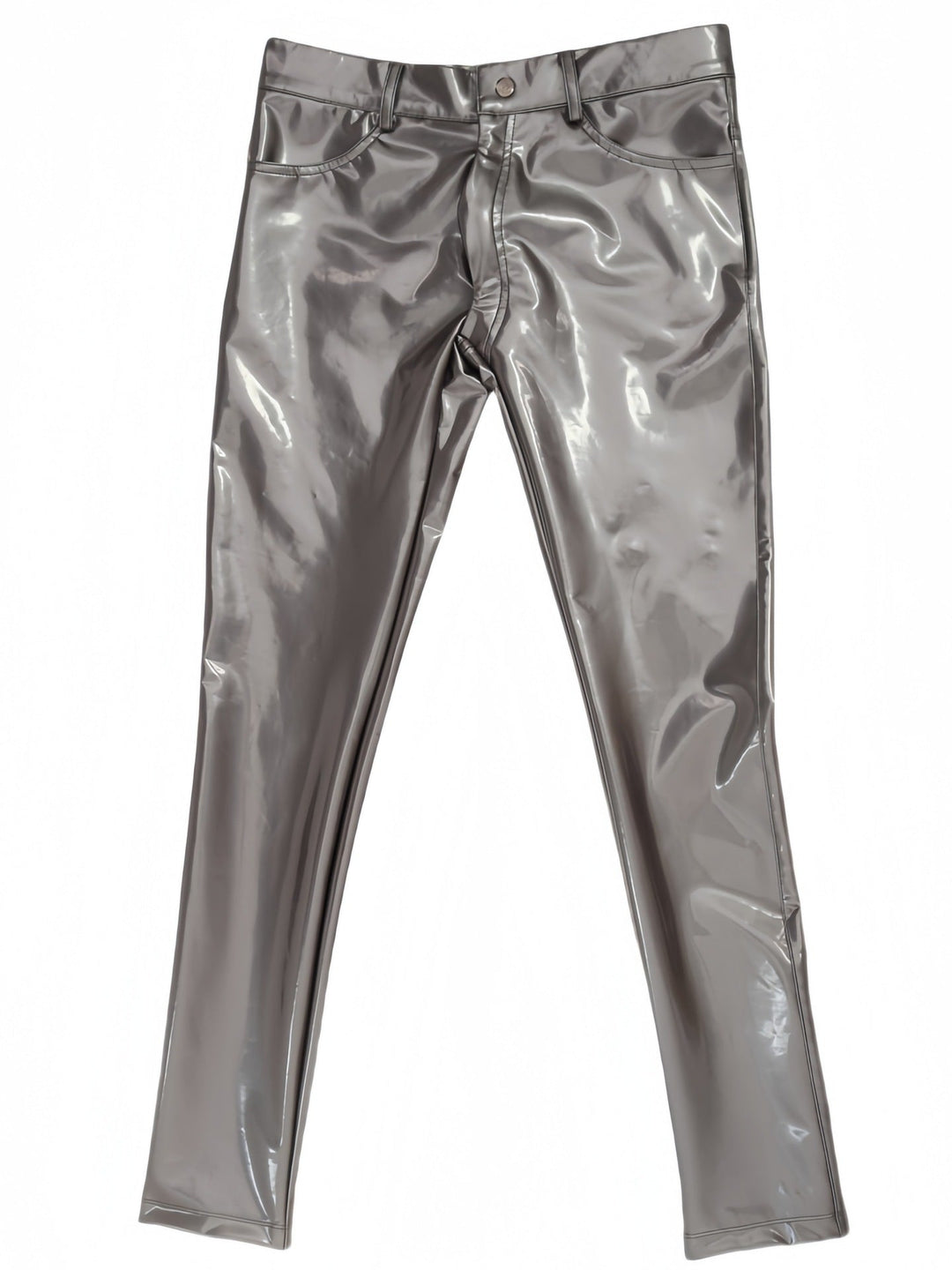 Mens Mirrored PU Latex Faux Leather Pants