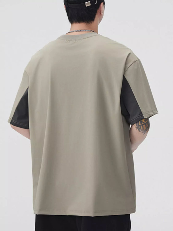 Men's Plus Size Color Block Short Sleeve T-Shirt
