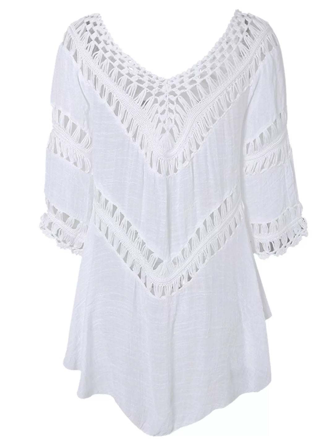 Crochet Trimmed Flowy Cover Up Dress