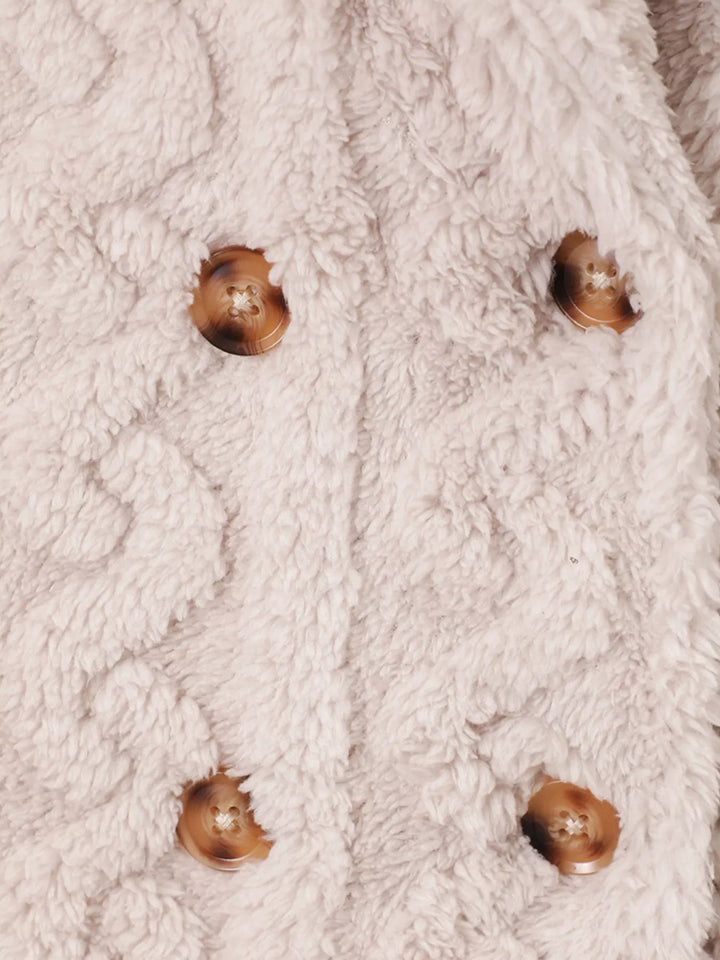 Children's Cozy Textured Double-Breasted Outerwear