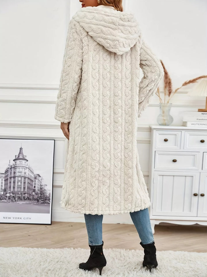 Cozy Hooded Button Up Longline Outerwear