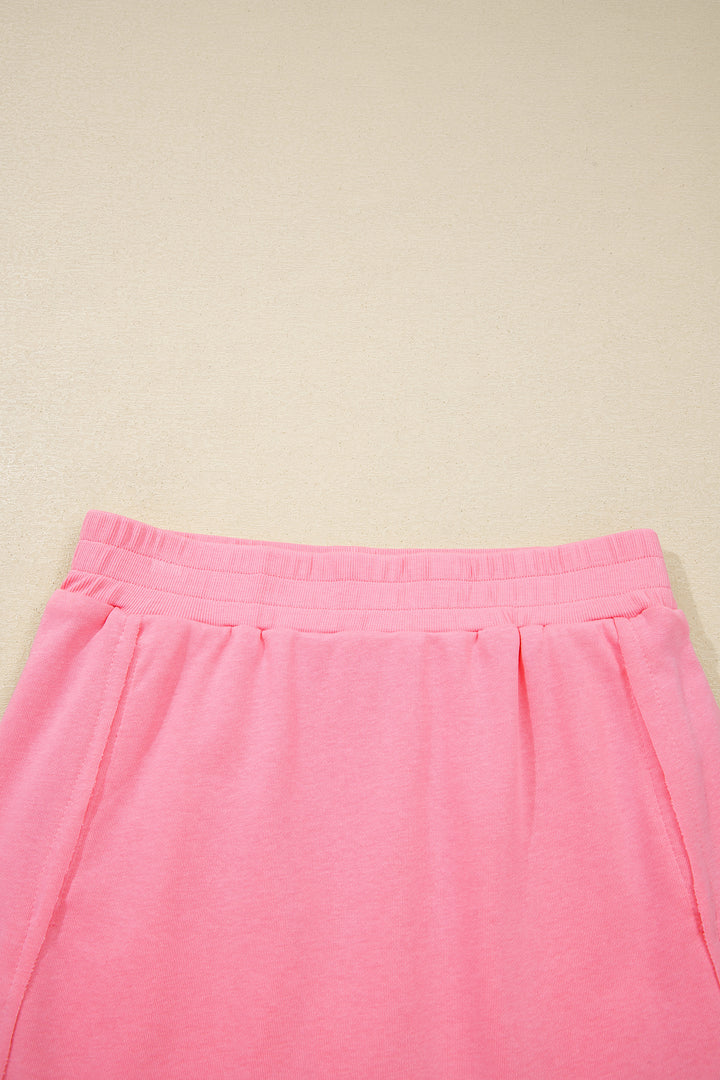 Sachet Pink Slim Tank Top Elastic Waist Mini Skort 2pcs Outfit