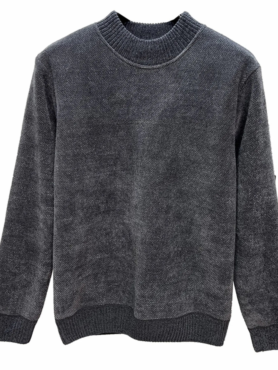 Men's Plus Size Ribbed Hem Long Sleeve Sweater
