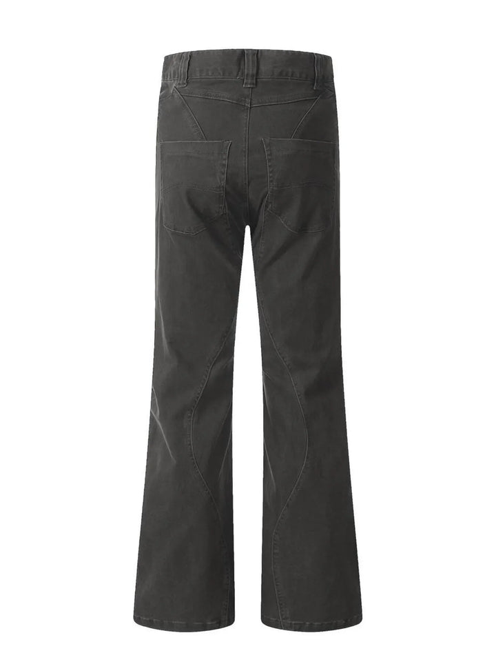 Men's Washed High Waist Flare Pants