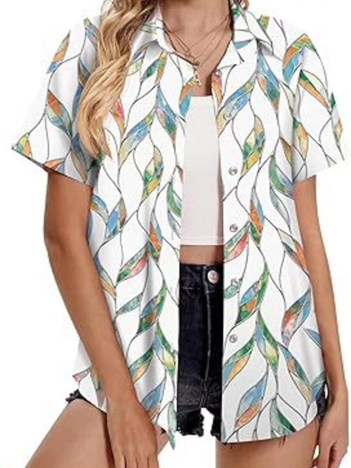 Plant Print Short Sleeve Shirt