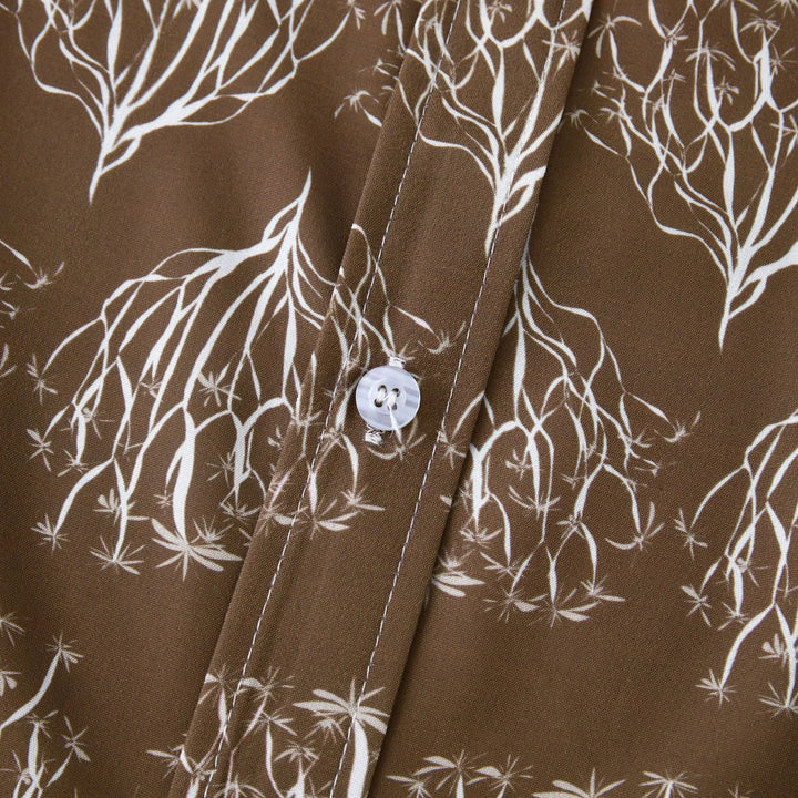 Men's Plus Size Printed Short Sleeve Button Down Shirt
