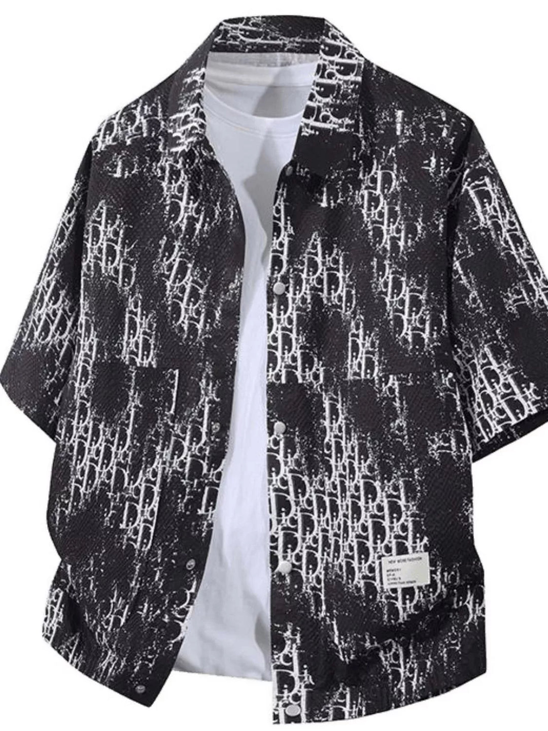 Men's Plus Size Button Up Half Sleeve Shirt