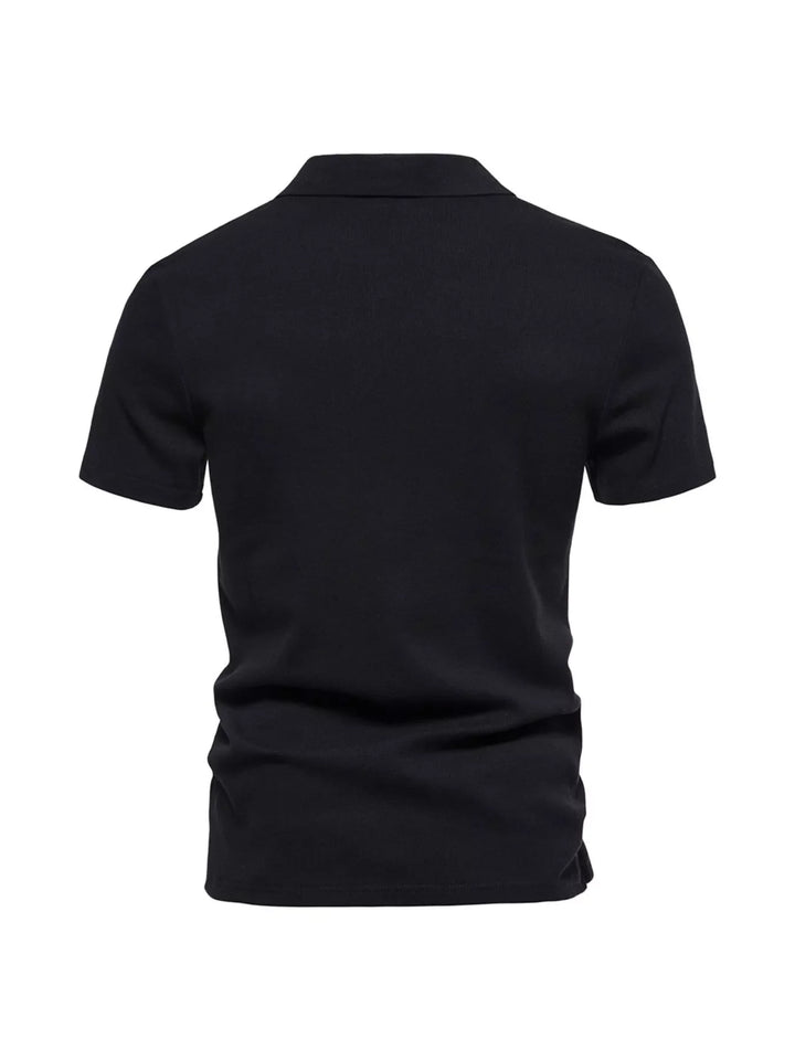 Men's Plus Size Casual Notched Short Sleeve Polo