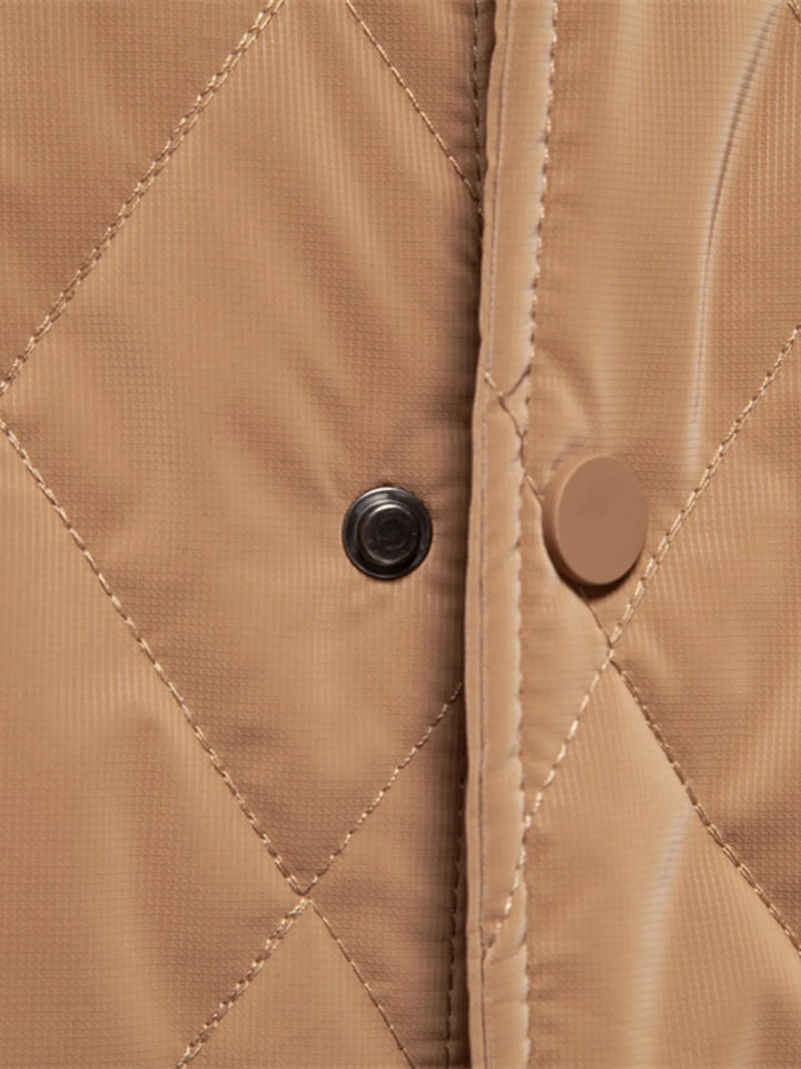 Men's Quilted Snap Down Long Sleeve Jacket
