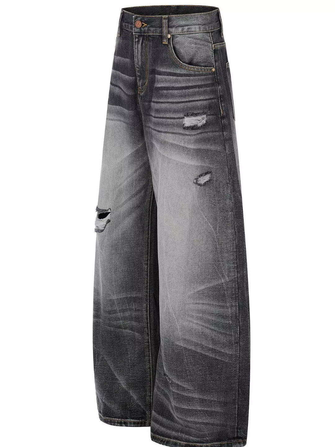 Men's Full Size Distressed Wide-Leg Jeans Plus Size
