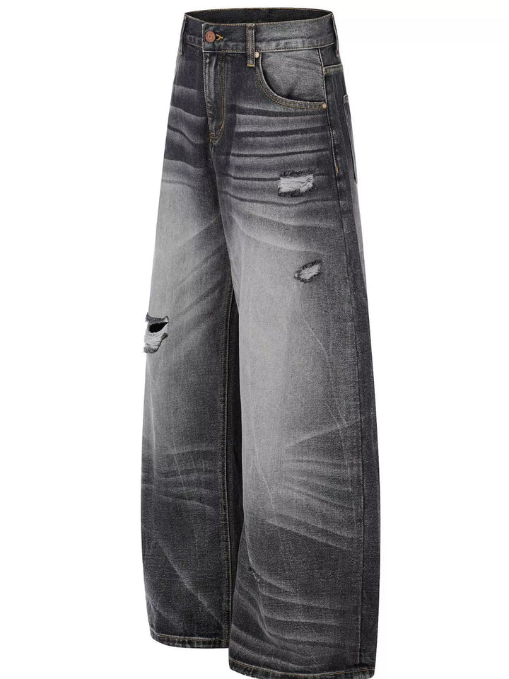 Men's Full Size Distressed Wide-Leg Jeans Plus Size