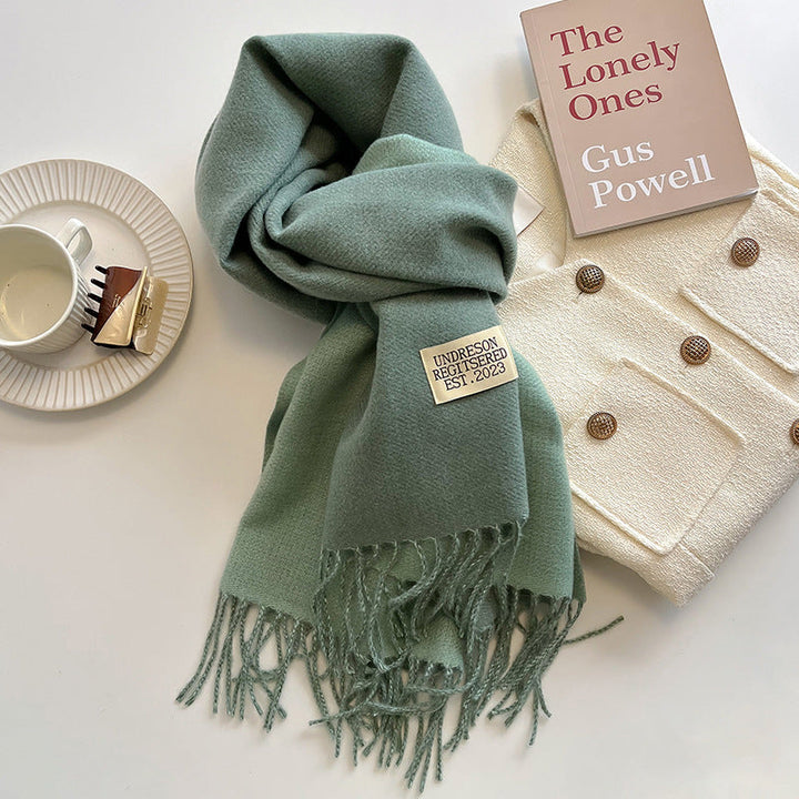 Double-sided Artificial Cashmere Scarf Women's Winter Warm Couple