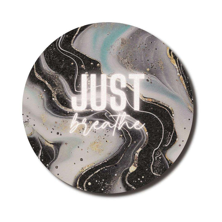 Just Breathe — SoulScript Circle Mouse Pad