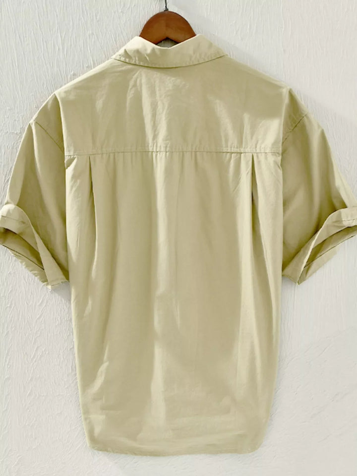 Men's Plus Size Casual Short Sleeve Button-Down Shirt