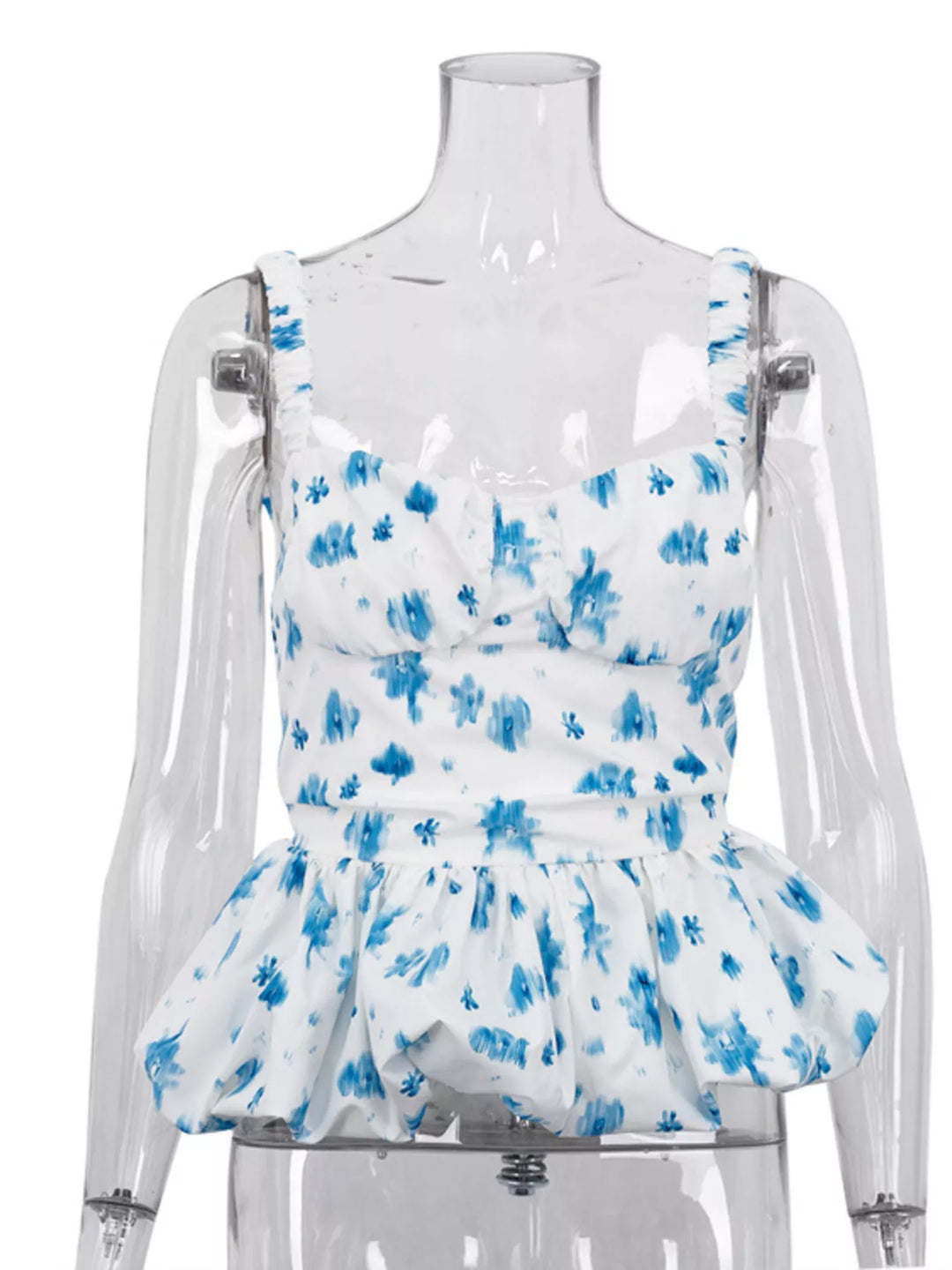 Floral Print Ruffle Hem Tank