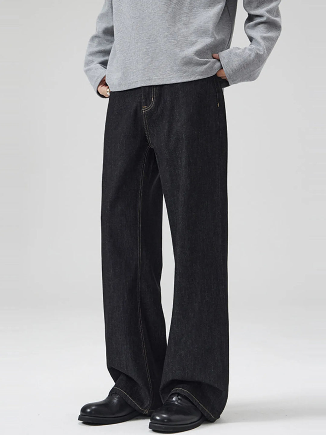 Men's Full Size Classic Washed Wide Leg Jeans Plus Size