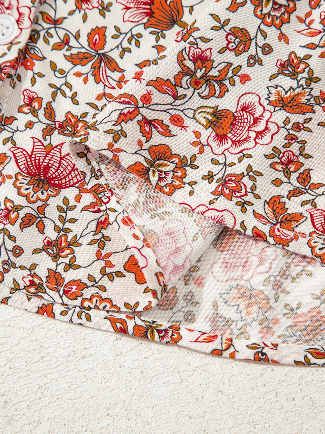 Floral Long Sleeve Button Down Blouse