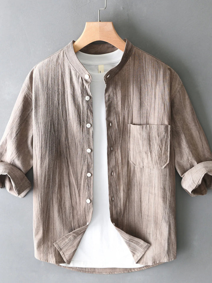 Men's Plus Size Button Up Long Sleeve Shirt