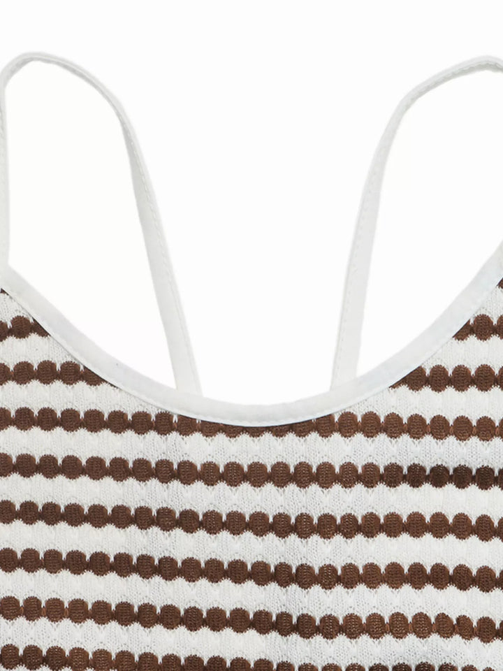 Striped Bodycon Sleeveless Knit Dress