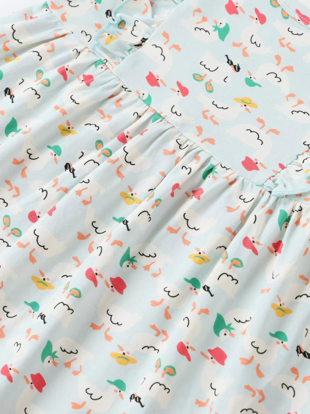 Children's Ruffle Sleeve Cartoon Print Dress