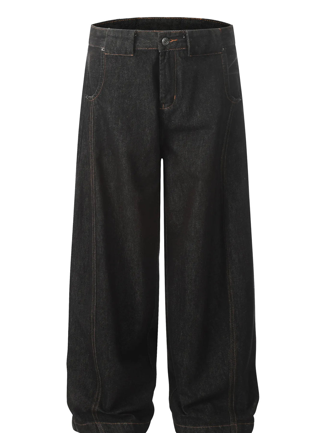 Men's Oversized Wide-Leg Wash Denim Jeans
